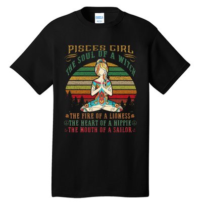 Pisces Girl For Yoga Black Women Birthday Gifts Tall T-Shirt