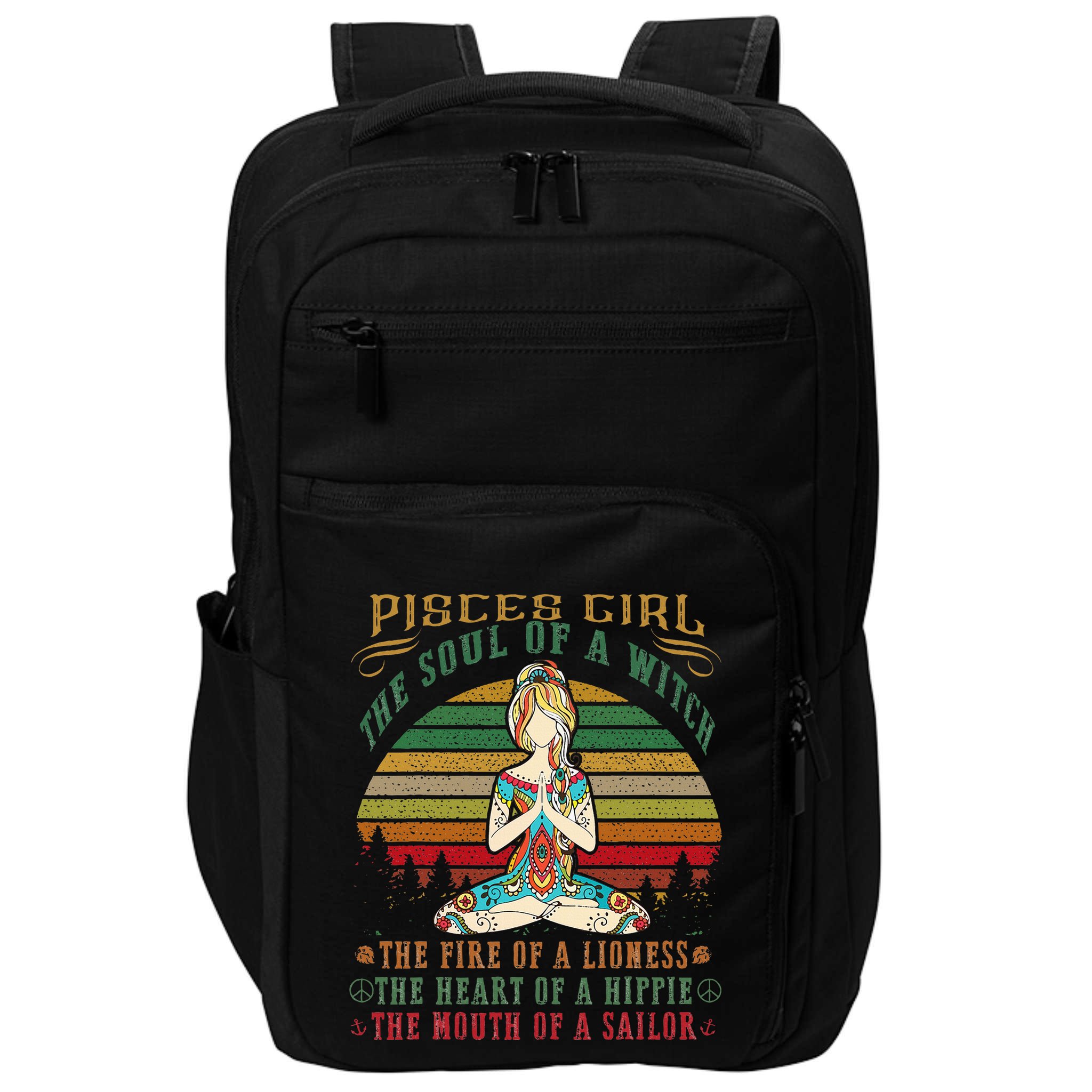 Pisces Girl For Yoga Black Women Birthday Gifts Impact Tech Backpack