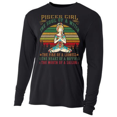 Pisces Girl For Yoga Black Women Birthday Gifts Cooling Performance Long Sleeve Crew