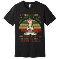 Pisces Girl For Yoga Black Women Birthday Gifts Premium T-Shirt