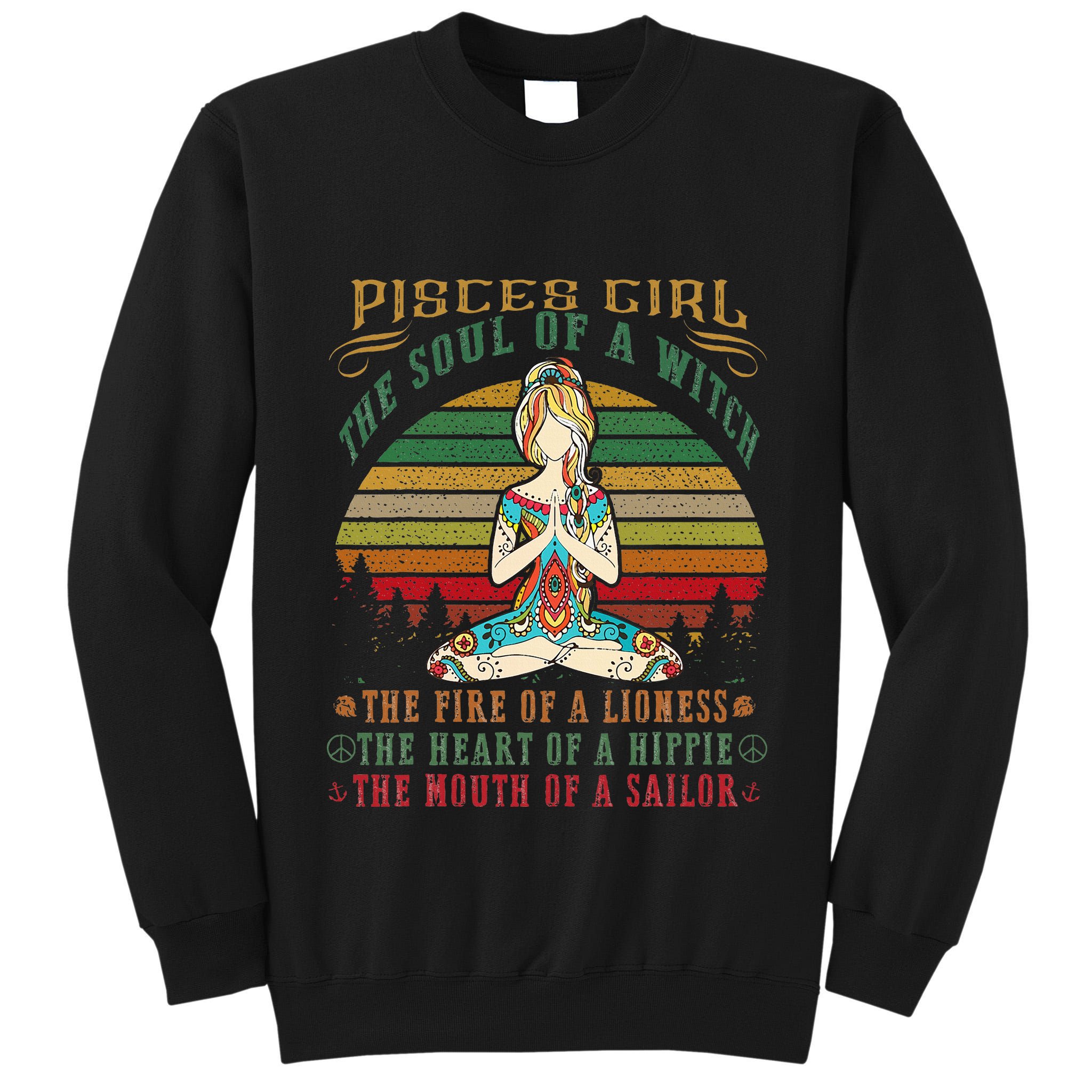 Pisces Girl For Yoga Black Women Birthday Gifts Tall Sweatshirt