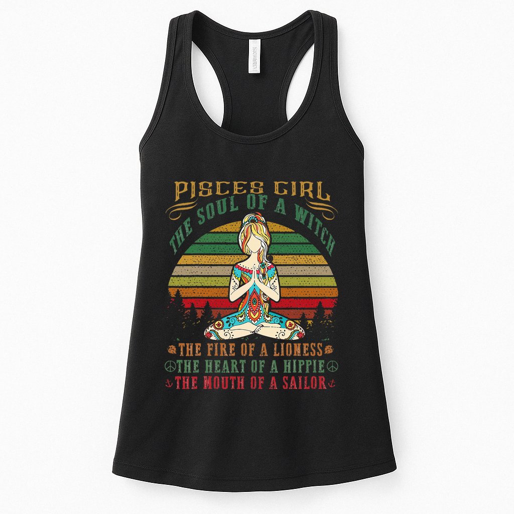 Pisces Girl For Yoga Black Women Birthday Gifts Womens Tank Top