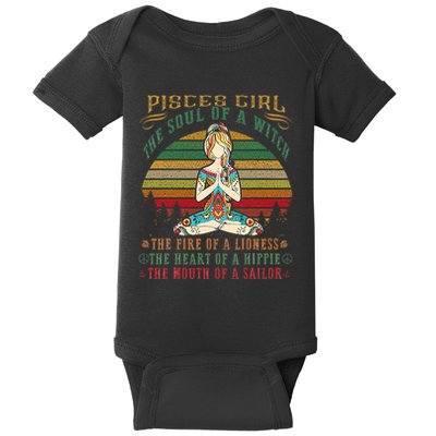 Pisces Girl For Yoga Black Women Birthday Gifts Baby Bodysuit