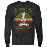 Pisces Girl For Yoga Black Women Birthday Gifts Tie-Dye Long Sleeve Shirt