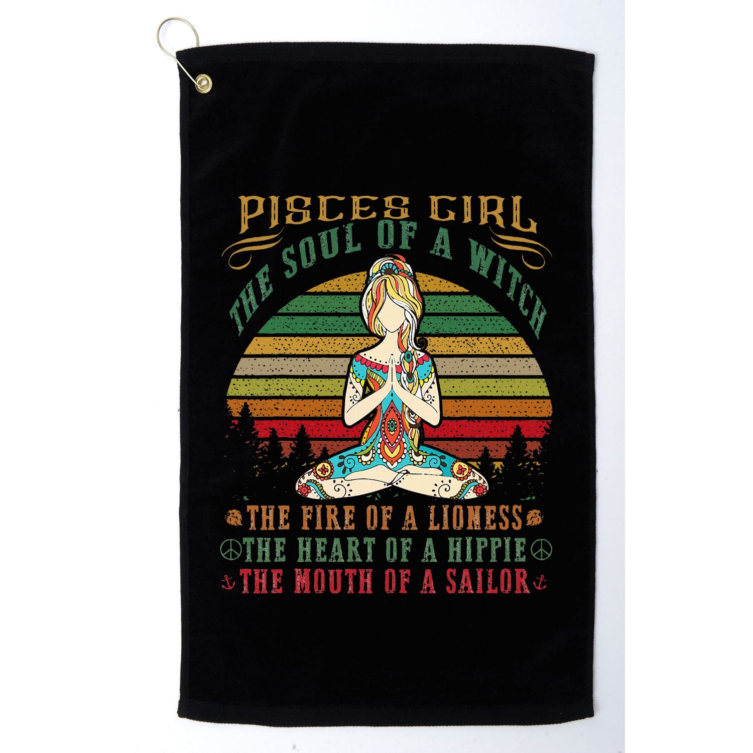 Pisces Girl For Yoga Black Women Birthday Gifts Golf Towel