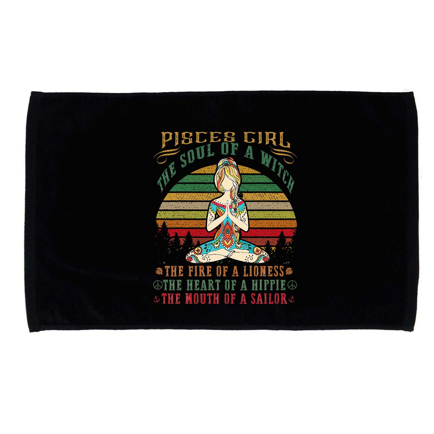 Pisces Girl For Yoga Black Women Birthday Gifts Microfiber Hand Towel