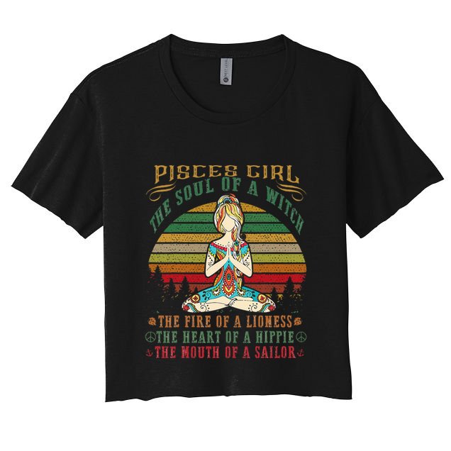 Pisces Girl For Yoga Black Women Birthday Gifts Crop Top
