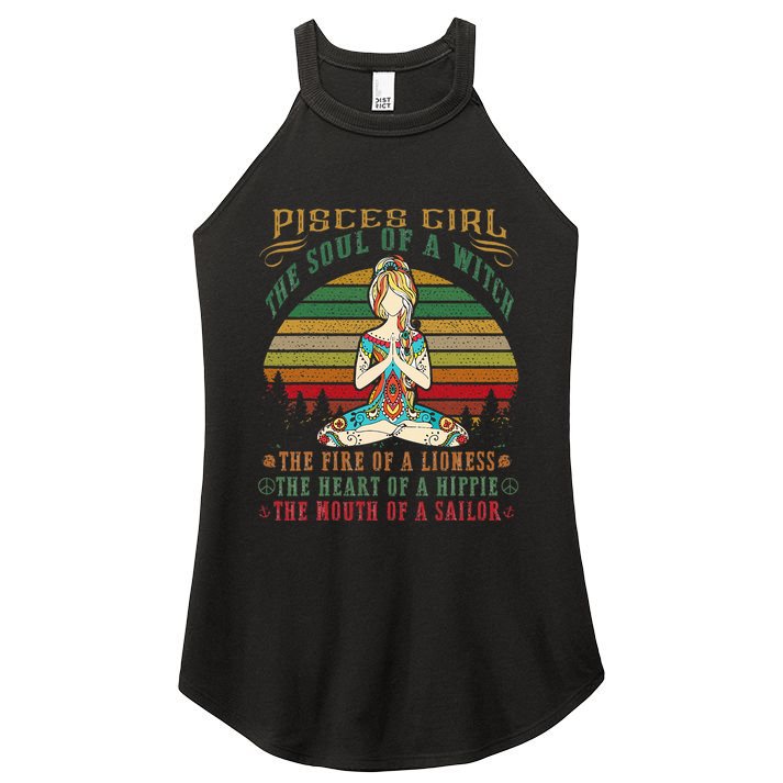 Pisces Girl For Yoga Black Women Birthday Gifts Women's Perfect Tri Rocker Tank