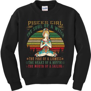 Pisces Girl For Yoga Black Women Birthday Gifts Kids Sweatshirt