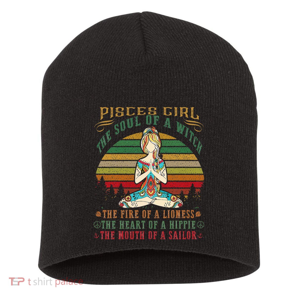 Pisces Girl For Yoga Black Women Birthday Gifts Short Acrylic Beanie