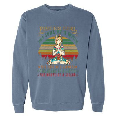 Pisces Girl For Yoga Black Women Birthday Gifts Garment-Dyed Sweatshirt