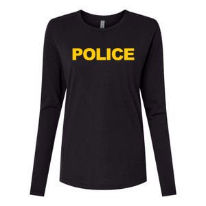 Police Gift Front And Back Print Police Law Enforcet Womens Cotton Relaxed Long Sleeve T-Shirt