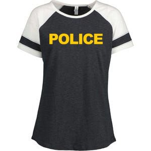 Police Gift Front And Back Print Police Law Enforcet Enza Ladies Jersey Colorblock Tee