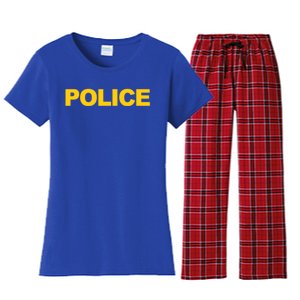 Police Gift Front And Back Print Police Law Enforcet Women's Flannel Pajama Set