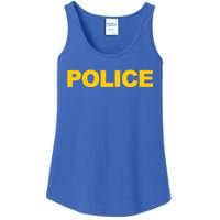 Police Gift Front And Back Print Police Law Enforcet Ladies Essential Tank