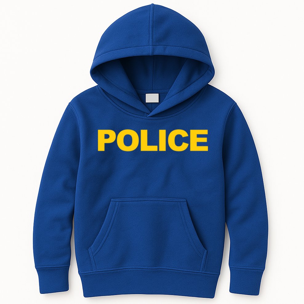 Police Gift Front And Back Print Police Law Enforcet Kids Hoodie