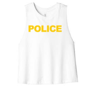 Police Gift Front And Back Print Police Law Enforcet Women's Racerback Cropped Tank