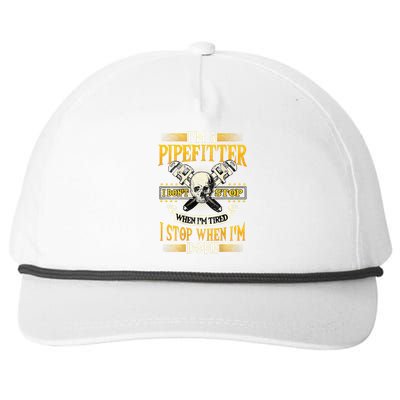 Pipefitter Gifts Funny Plumber Image On Back Snapback Five-Panel Rope Hat