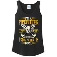 Pipefitter Gifts Funny Plumber Image On Back Ladies Essential Tank