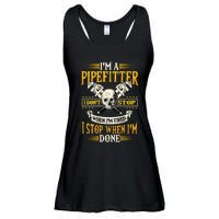 Pipefitter Gifts Funny Plumber Image On Back Ladies Essential Flowy Tank