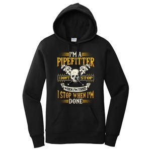 Pipefitter Gifts Funny Plumber Image On Back Women's Pullover Hoodie