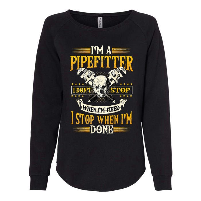 Pipefitter Gifts Funny Plumber Image On Back Womens California Wash Sweatshirt