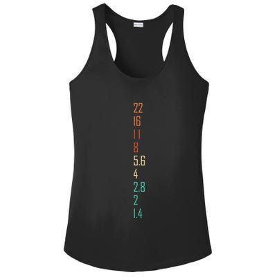 Photographer Gift For Photography Lover Aperture Camera Lens Ladies PosiCharge Competitor Racerback Tank