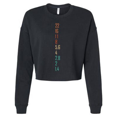 Photographer Gift For Photography Lover Aperture Camera Lens Cropped Pullover Crew