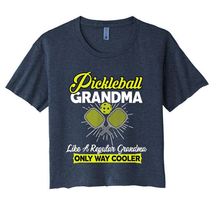 Pickleball Grandma Funny Wo Player Pickle Ball Women's Crop Top Tee