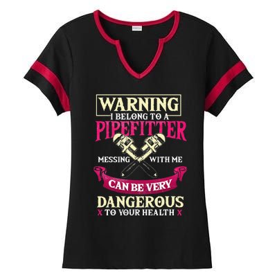 Pipefitter Gifts Funny Plumber Plumbing Pipefitter Wife Ladies Halftime Notch Neck Tee