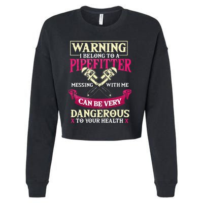 Pipefitter Gifts Funny Plumber Plumbing Pipefitter Wife Cropped Pullover Crew