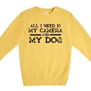 Photographer Gift Funny Photography Fan Camera And Dog Premium Crewneck Sweatshirt