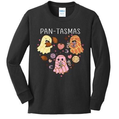 Pantasmas Ghost Funny Spooky Conchas Mexican Ghost Halloween Gift Kids Long Sleeve Shirt