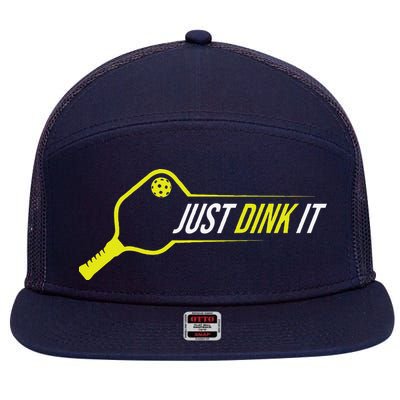 Pickleball Gift Funny Just Dink It Pickleball 7 Panel Mesh Trucker Snapback Hat