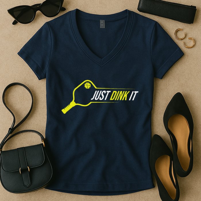 Pickleball Gift Funny Just Dink It Pickleball Women's V-Neck T-Shirt