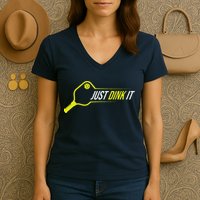 Pickleball Gift Funny Just Dink It Pickleball Women's V-Neck T-Shirt