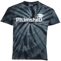 PhD Graduation Gift Phinished Kids Tie-Dye T-Shirt