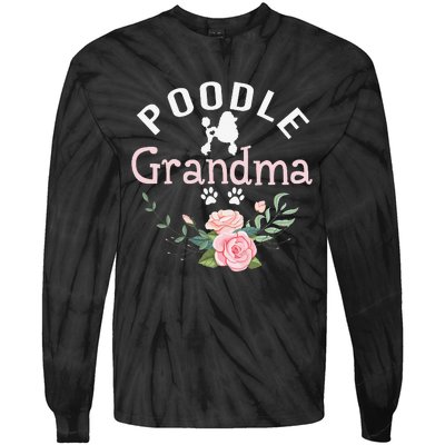 Poodle Grandma Gifts Wo Mom Poodle Dog Lover Christmas Tie-Dye Long Sleeve Shirt