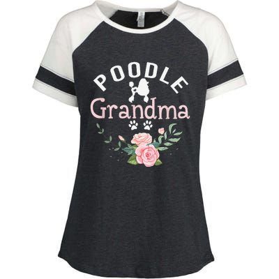 Poodle Grandma Gifts Funny Mom Poodle Dog Lover Christmas Enza Ladies Jersey Colorblock Tee