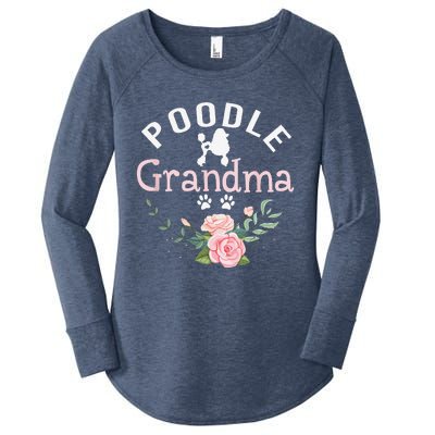 Poodle Grandma Gifts Funny Mom Poodle Dog Lover Christmas Women's Perfect Tri Tunic Long Sleeve Shirt