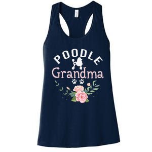 Poodle Grandma Gifts Funny Mom Poodle Dog Lover Christmas Women's Racerback Tank