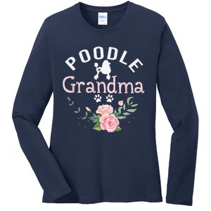 Poodle Grandma Gifts Funny Mom Poodle Dog Lover Christmas Ladies Long Sleeve Shirt