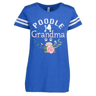 Poodle Grandma Gifts Funny Mom Poodle Dog Lover Christmas Enza Ladies Jersey Football T-Shirt