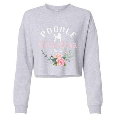 Poodle Grandma Gifts Funny Mom Poodle Dog Lover Christmas Cropped Pullover Crew