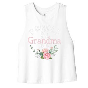 Poodle Grandma Gifts Funny Mom Poodle Dog Lover Christmas Women's Racerback Cropped Tank