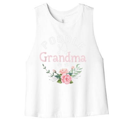 Poodle Grandma Gifts Funny Mom Poodle Dog Lover Christmas Women's Racerback Cropped Tank