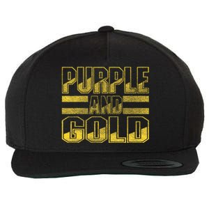 Purple & Gold Game Day Group For High School Football Wool Snapback Cap