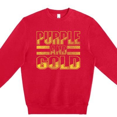 Purple & Gold Game Day Group For High School Football Premium Crewneck Sweatshirt