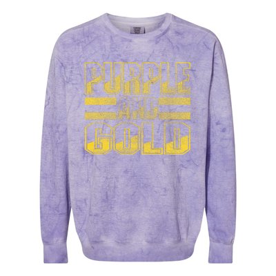 Purple & Gold Game Day Group For High School Football Colorblast Crewneck Sweatshirt