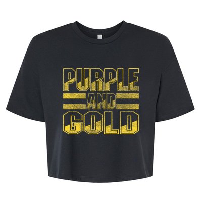 Purple & Gold Game Day Group For High School Football Bella+Canvas Jersey Crop Tee